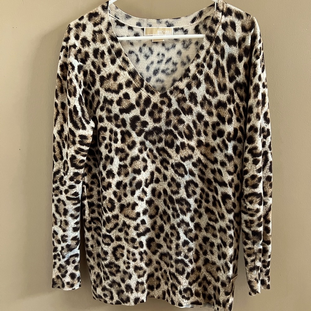 Michaels Kors Animal Print Knit Sweater